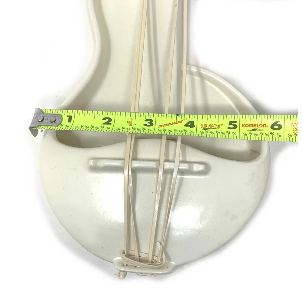Lot 2 Vintage Red Wing Pottery Violin Cello Ivory Wall Pocket Planter M1484 READ